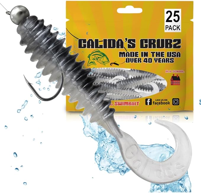 Galida's Grubz Soft Plastic Fish Bait Lures for Fishing | Fishing Bait Lure with Deep Ribs | Great for Beginners and Advanced Fishermen
