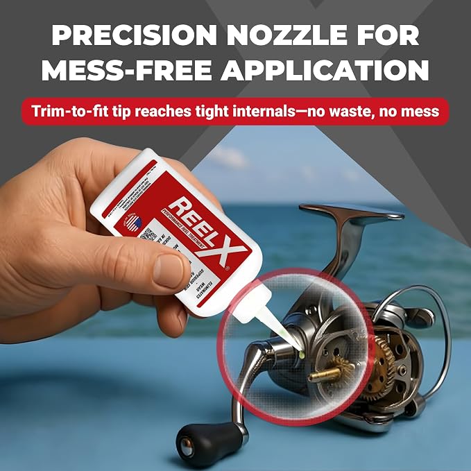 ReelX Fishing Reel Grease, Marine-Grade Anti-Rust Lubricant for Bearings, Spinning, Baitcasting, Spincast, Fly, Trolling & Electric Reels, Corrosion Prevention & Control