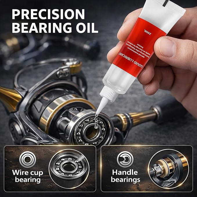 TBTFW Fishing Reel Grease, Fishing Reel Oil, Long-Lasting Lubrication, Set for All Types of Fishing Reels(1set or 2sets)