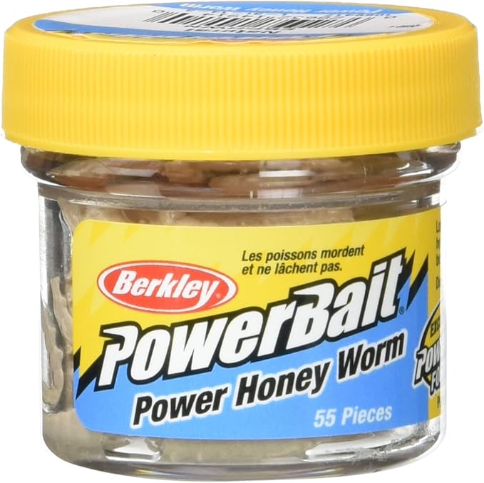 Berkley PowerBait Power Honey Worm Fishing Bait, Natural, 1in, Irresistible Scent & Flavor, Realistic Profile, Ideal for Bluegill, Crappie, Perch and More