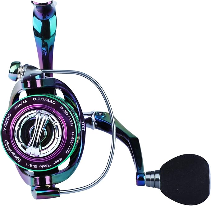 Sougayilang Colorful Fishing Reel 13 +1 BB Light Weight Ultra Smooth Powerful Spinning Reels, with CNC Line Management Graphite Frame, for Freshwater