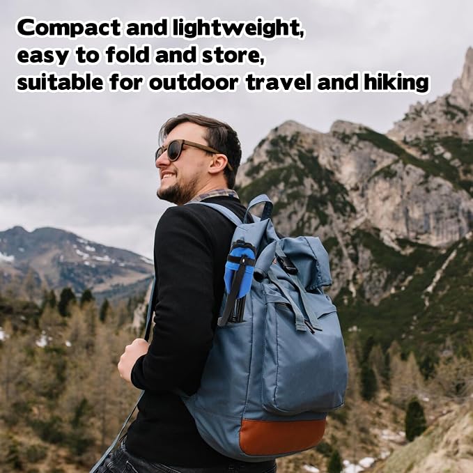 Portable Folding Camping Stool, Travel Fishing Chair Quad Frame Camping Chair Maximum Weight 270 lbs Lightweight Outdoor Folding Garden Chair for Hunting, Hiking, Party, Beach and Painting (Blue)
