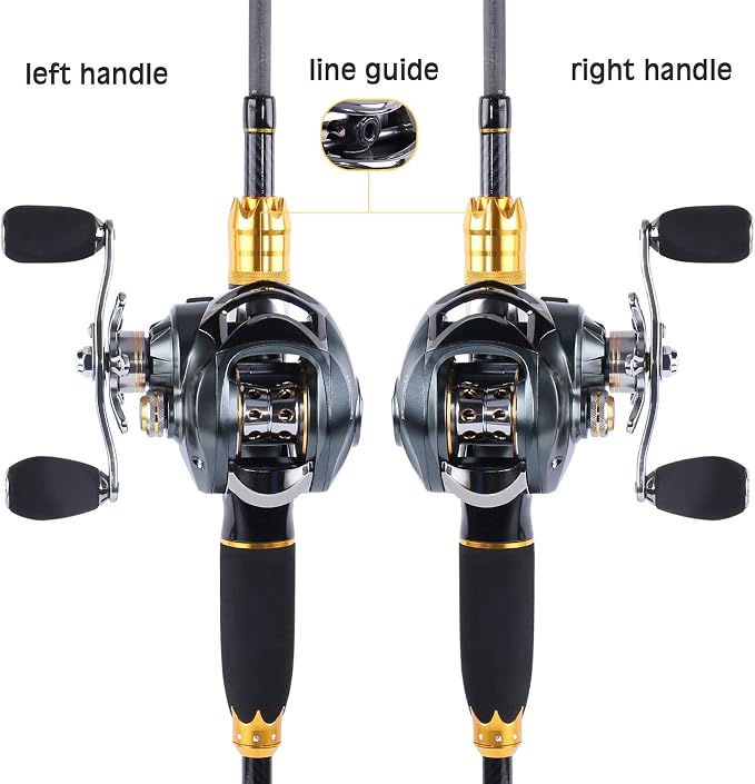 Sougayilang Fishing Reel and Rod Combos,24-Ton Carbon Fiber Fishing Poles with Baitcasting Reel,7.0:1 Gear for Travel Freshwater