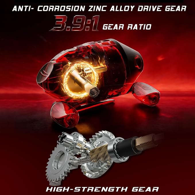 Sougayilang Spincast Fishing Reel,High Speed 3.9:1 Gear Ratio,Trouble-Free Push-Button Bait Casting Design and Reversible Handle for Left/Right Retrieve,Pre-Spooled with Monofilament Line