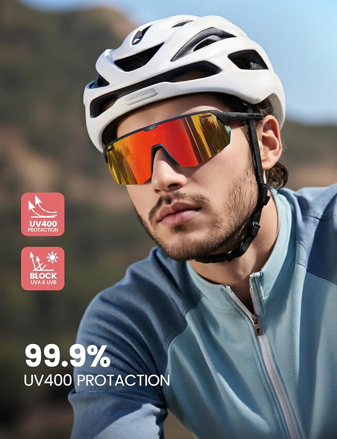Lamicall 24g Polarized Sports Sunglasses for Men Women - UV400 Protection Sun Glasses for Baseball Running Cycling Fishing