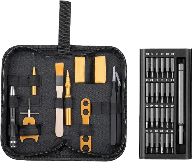 QUA'ANNYU Fishing Reel Maintenance Kit, Professional Fishing Reel Care & Repair Tool Set with 24/30/38-in-1 Screwdriver Set