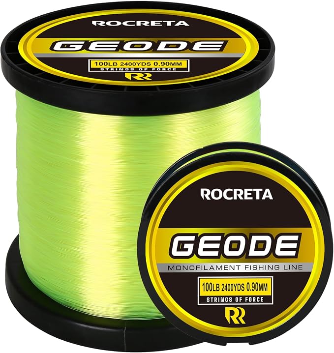 Geode Monofilament Fishing Line - Premium Resistant Nylon Mono Fishing Line 3-100lb - Superior Freshwater & Saltwater Mono Leader Materials 500/1200/2400yds