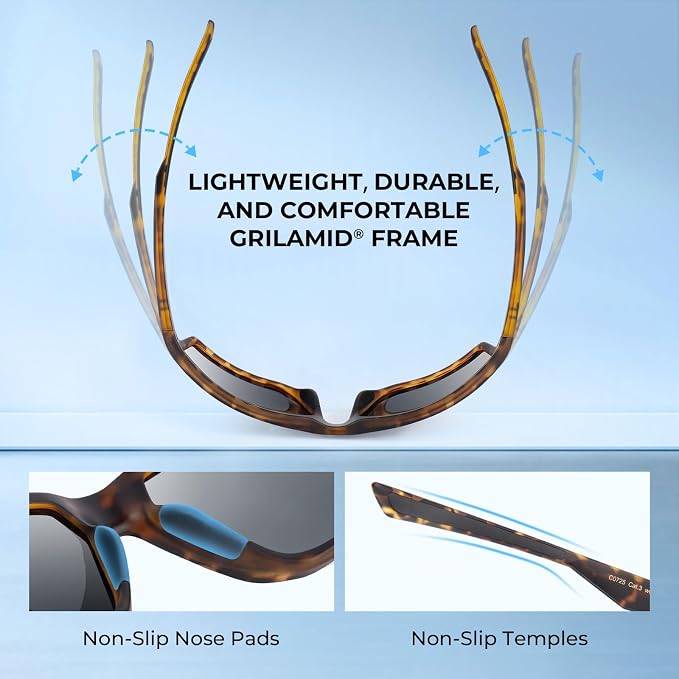 KastKing Osage Polarized Sport Sunglasses for Men and Women, Ideal for Driving Fishing Cycling Running, UV Protection