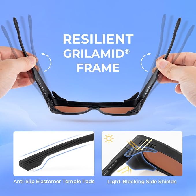 KastKing Comal Fit-Over Polarized Sports Sunglasses With PuriVex Protective Lens Coating, Fishing Driving, UV400, Men Women