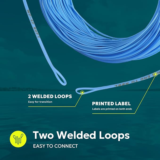 SF Fly Fishing Line with Two Welded Loops Weight Forward Floating Fly Lines Trout 90FT WF2 3 4 5 6 7 8 9F Multi-Color Freshwater