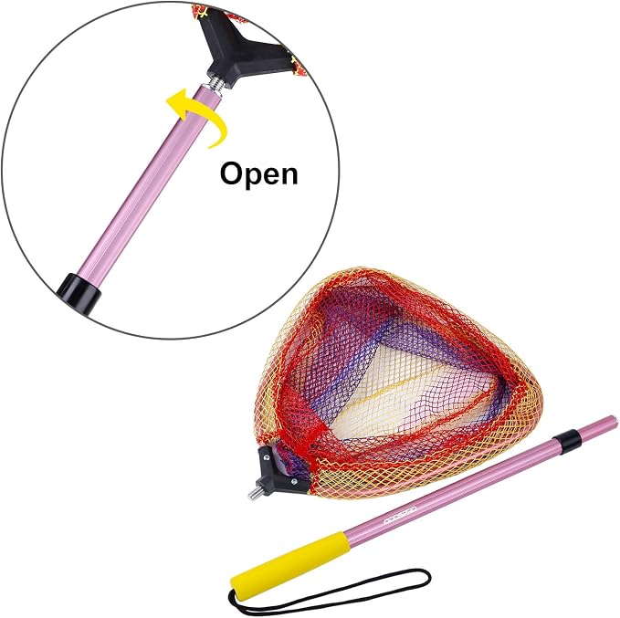 Kids Fishing Net - Telescoping Bait, Minnow, and Butterfly Net With 11.4" Depth, Handle Extends to 30" for Easy Catch and Release