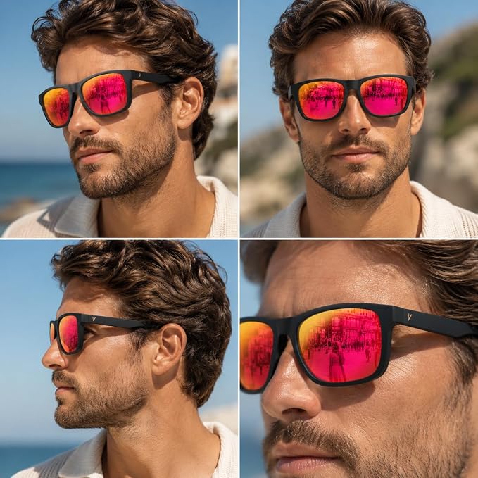 Polarized Sunglasses for Men & Women, Lightweight Driving Sunglasses for Fishing, Golf, Sports, UV400 Protection