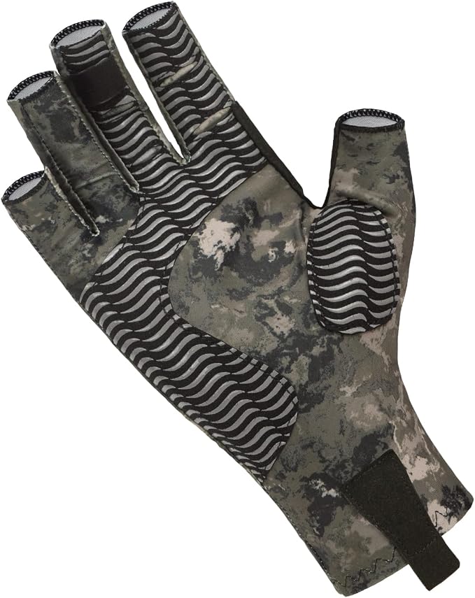 Fishoholic UPF50+ Fingerless Fishing Gloves - Sticky Grip Sun Protection Glove - Kayaking Paddling or Rowing