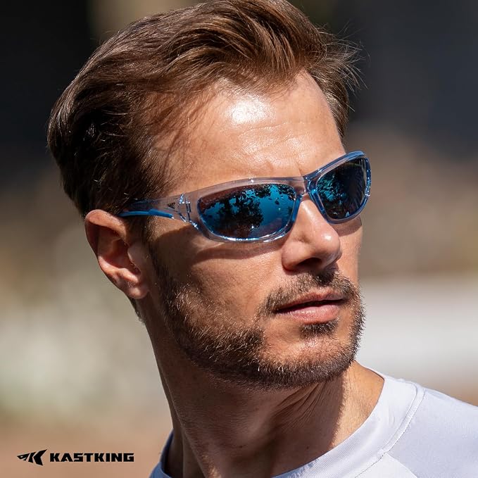 KastKing Hiwassee Polarized Sport Sunglasses for Men and Women, Wrap Sunglasses for Fishing Cycling and Running,UV Protection
