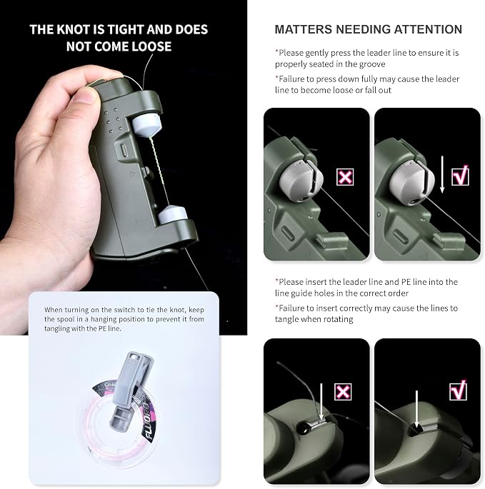 Electric Knot Assist,Fishing Knot Tying Tool, Electric Fishing Knot Tying Tool, Stainless Steel Fishing Hook Tier Fishing Line Knot Tying Tools