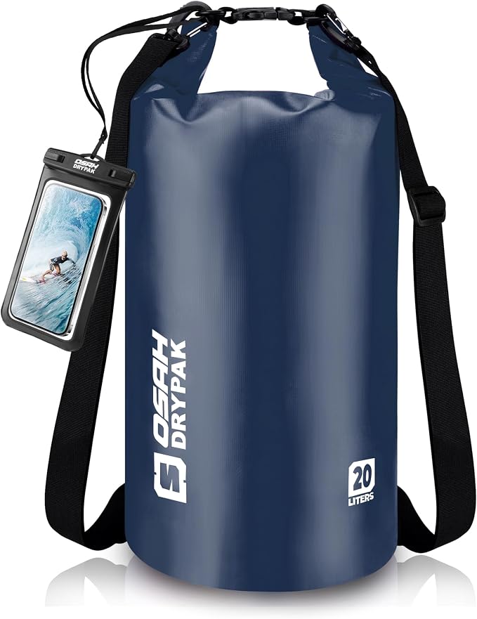 Waterproof Dry Bag, 5L/10L/20L/30L/40L Roll Top Lightweight Storage Backpack with Phone Case for Women & Men, Floating Waterproof Sack for Travel, Swimming, Kayaking, Paddle Board, Camping & Beach