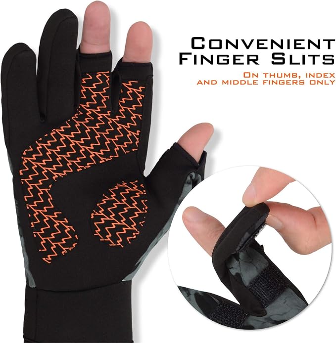 KastKing Mountain Mist Cold Winter Weather Fishing Gloves for Men and Women - Ideal for Ice Fishing, Photography, or Hunting