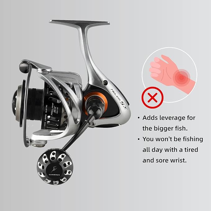 GOMEXUS Power Handle Compatible for Okuma Ceymar Avenger Helios Spinning Reel Replacement Crank