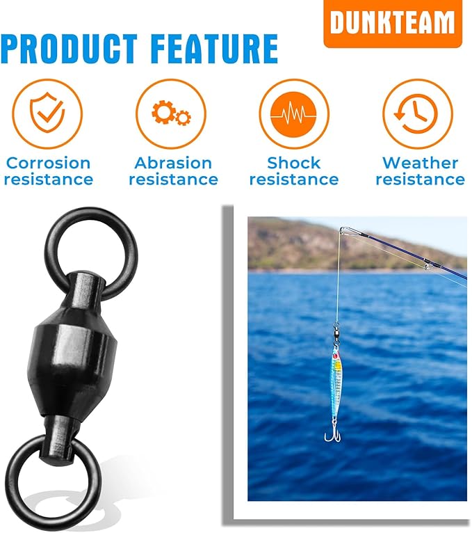 20PCS High Strength Fishing Swivels，Ball Bearing Swivels Fishing Tackles， Stainless Steel Fishing Swivel Connectors for Freshwater Saltwater Fishing