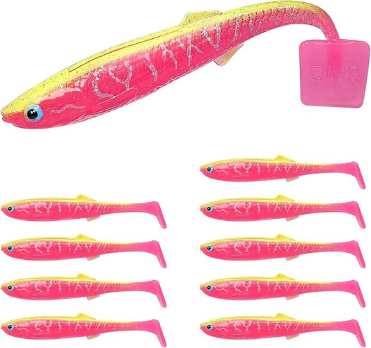 TRUSCEND Shadtale Easy Catch Soft Fishing Lures, Unique Vibration and Action for Various Rigs, Paddle Tail Swimbaits Trailer for Bass, Trout, Crappie, Walleye, Redfish, Saltwater & Freshwater Fishing