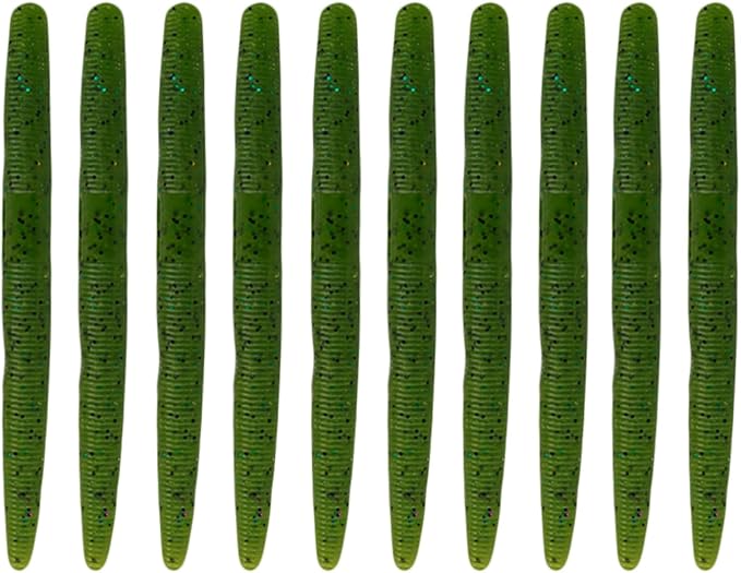 Soft Plastic Worms for Bass Fishing - Salted Soft Plastic Fishing Lures with Hook Slot 3.94in Saltwater Freshwater Bass Baits FS/RE-04