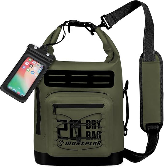 MORXPLOR Dry Bag Waterproof,5L/10L/20L/30L/40L/55L Roll Top Dry Bag Backpack with WaterProof Phone Case for Swim,Kayak