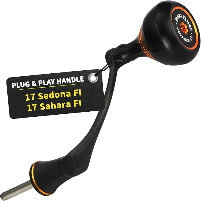 Locked-Type Power Handle (Square Shaft) Compatible for Shimano 17 Nasci Sedona FI Sahara FI Nexave FI, 19 Sienna FG, 22 Catana FE, Spinning Reels