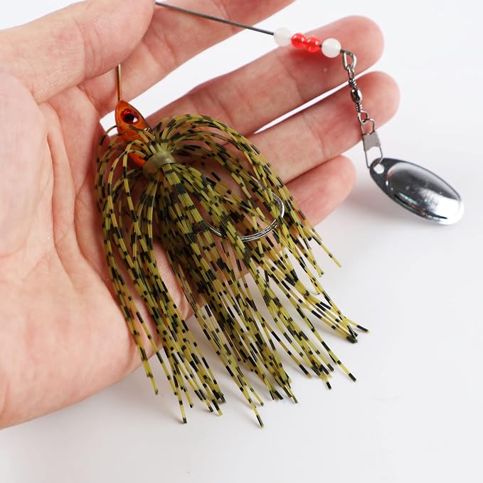 Spinner Baits 6 Pcs Spinner Baits for Bass Fishing Trout Salmon Hard Metal Spinnerbaits