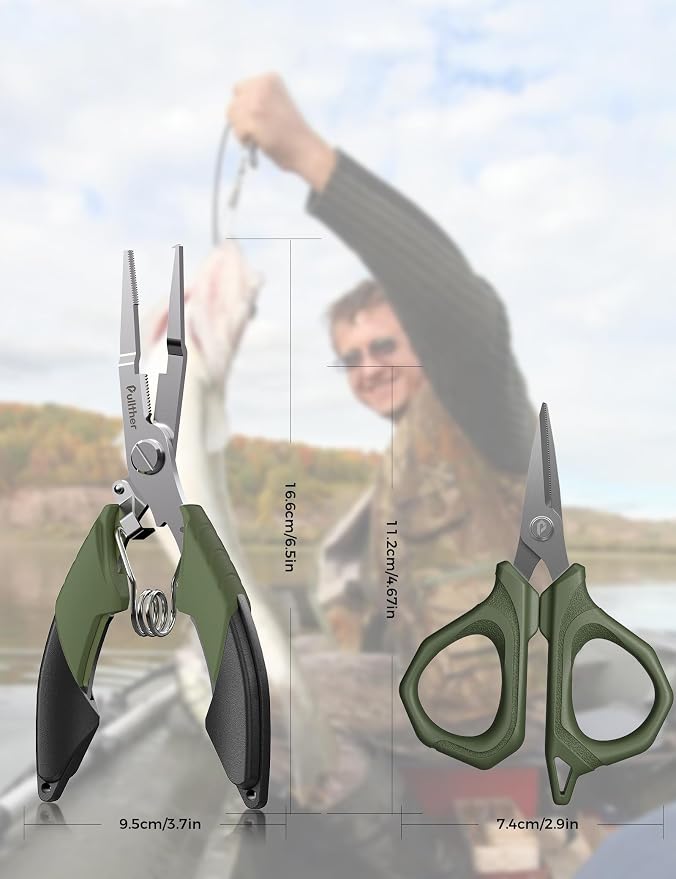 Fishing Tools Kit, Fishing Pliers,Fishing Scissors, Fishing Line Cutter for Braided Fishing Line,Fishing Gear with Lanyard