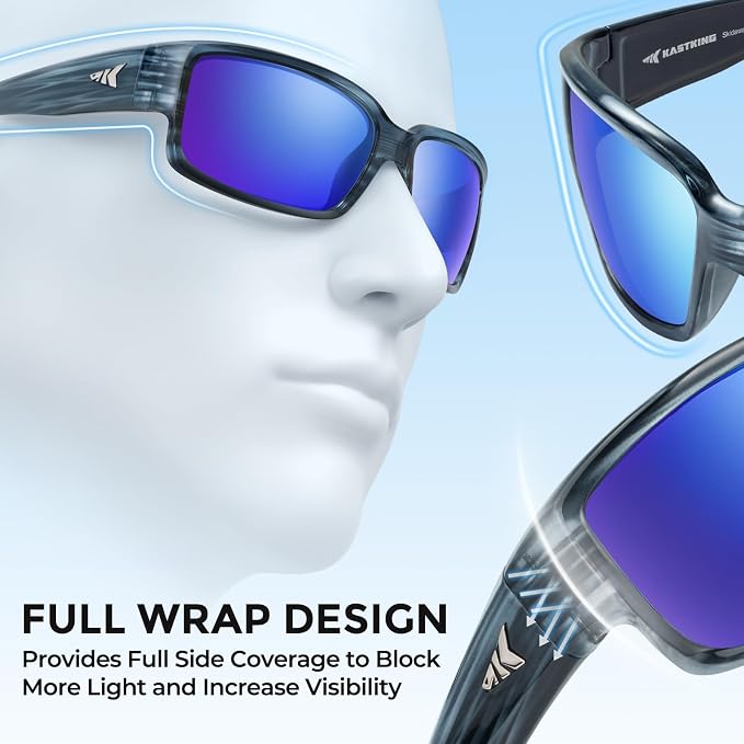 KastKing Skidaway Polarized Sport Sunglasses for Men and Women,Ideal for Driving Fishing Cycling and Running,UV Protection