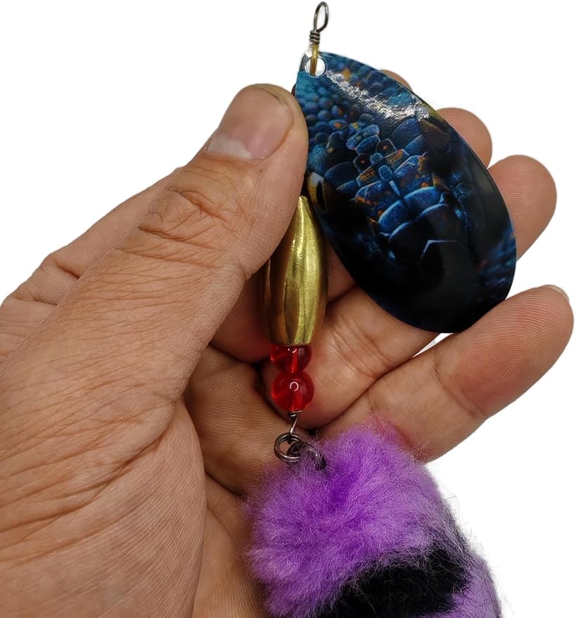 Pike Musky Walleye Fishing Lure Spinnerbait with Feathered Hooks Rooster Tail Fishing Lures Spoon Lures Baits with Tackle Box