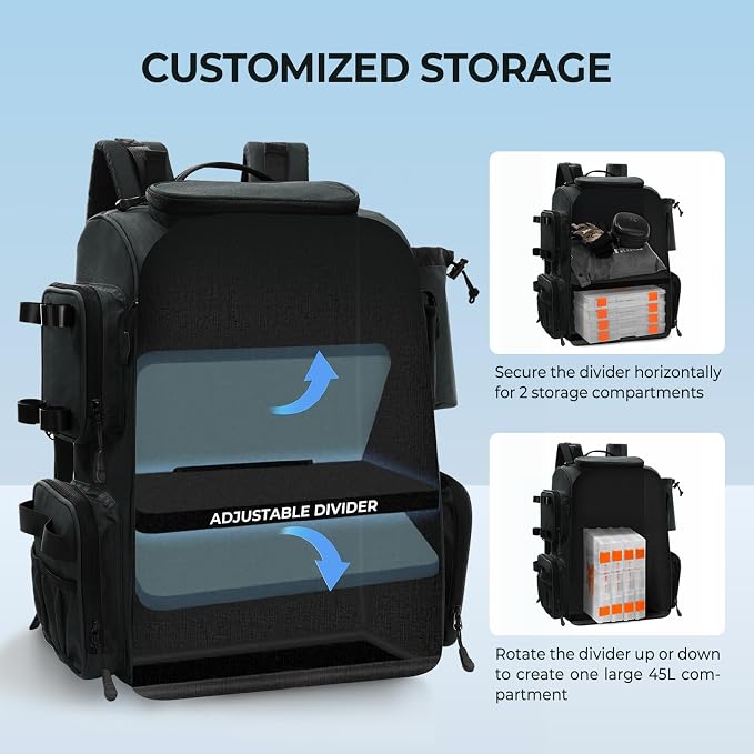 KastKing Bait Boss Fishing Tackle Backpack with Rod Holders-4 Tackle Boxes-Rain Cover,Storage for Fishing Gear