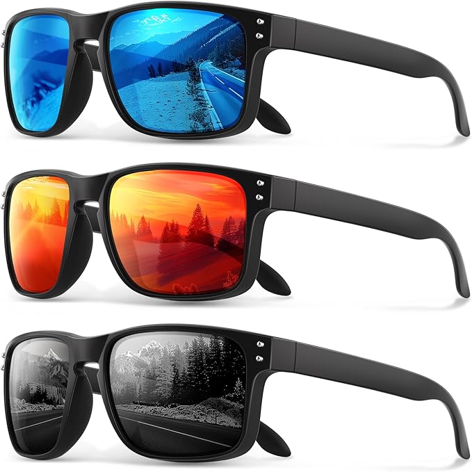Polarized Sunglasses for Men Women - Classic Sport Sun Glasses for Driving Running Cycling Fishing UV400 Protection