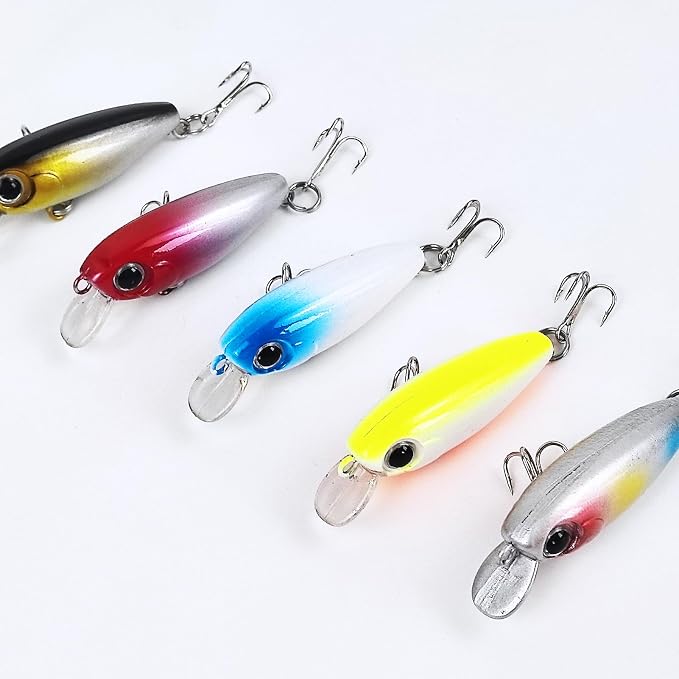 Fishing Lures Large Hard Bait Minnow VIB Lure with Treble Hook Life-Like Swimbait Fishing Bait Popper Crankbait Vibe Sinking Lure for Bass Trout Walleye Redfish