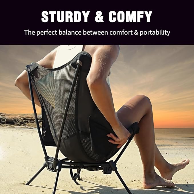 MOON LENCE Portable Camping Chair Backpacking Chair - The 4th Generation Ultralight Folding Chair - Compact, Lightweight Foldable Chairs for Hiking Mountaineering, Beach (Green-2Pack)