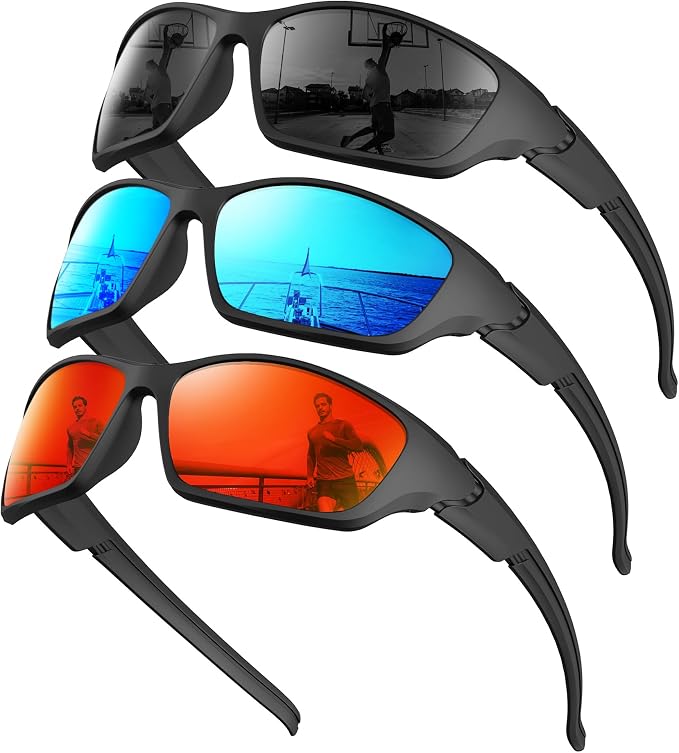 KALIYADI Polarized-Sunglasses-Men Sports Mens-Sunglasses Women: Sun Glasses with UV400 Protection for Cycling Fishing Running