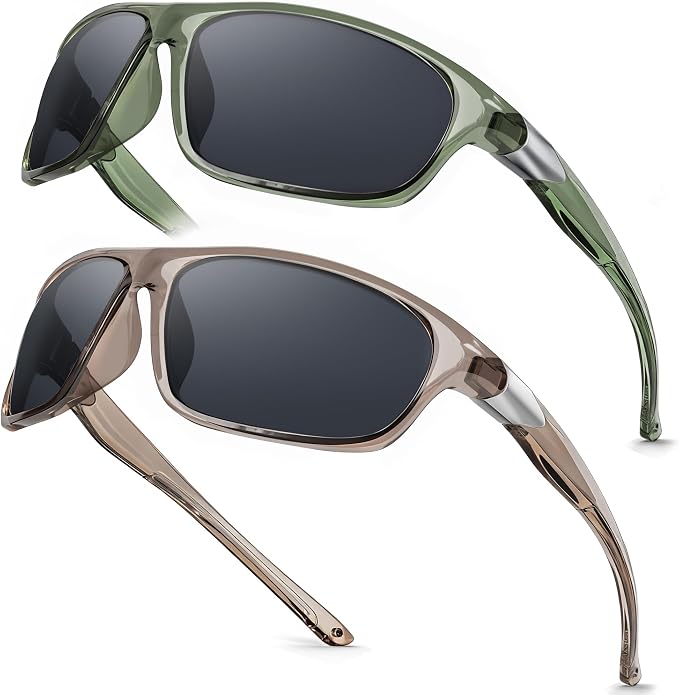 SKYOAK Scratch/Saltwater Resistant/Anti-stain Coating Polarized Lens Sports Sunglasses Men Women TR90 Wrap Around Sun Glasses