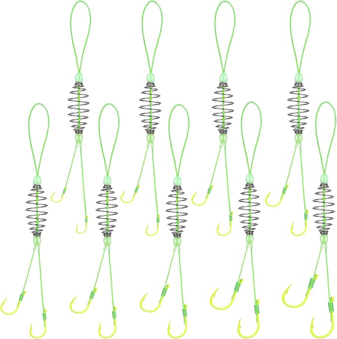 Teenyyou 9 Pack Carp Fishing Baits Hooks with Fishing Spring Carp Feeder Lure Trap Hook 6#-14# Full Size Bait Tackle
