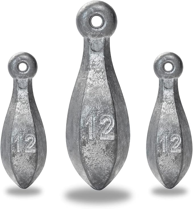 BLUEWING Bank Sinker 1LB/2LB/3LB/5LB/6LB Box Fishing Weights Saltwater Bullet Lead 1oz,2oz,3oz,5oz,8oz,10oz,12oz,16oz,32oz