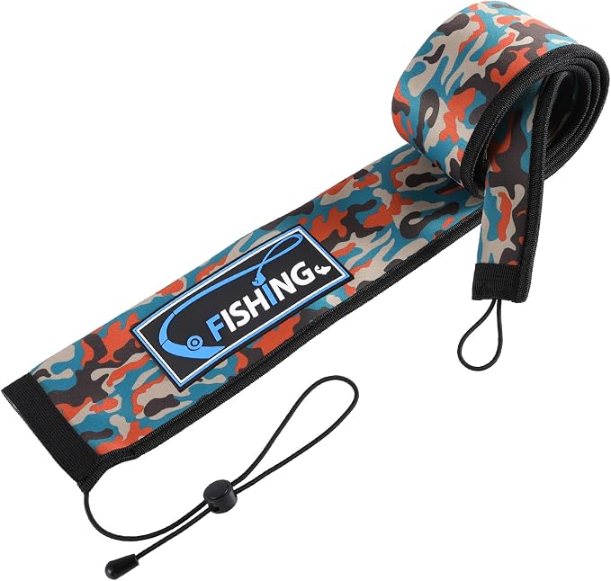 Lightproof Neoprene Fishing Rod Sleeve - Fishing Rod Cover for Storage & Transportation - Puncture Resistant Rod Sock for Casting, Trolling, Spinning Rods