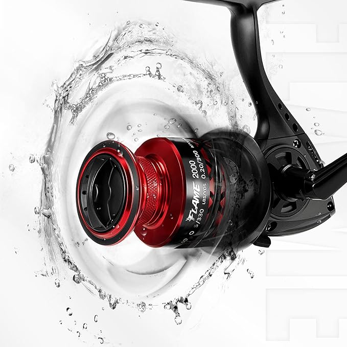 Piscifun Flame Spinning Reels, Lightweight 9+1BB Ultra Smooth Spinning Fishing Reels, 19.8LBs Max Drag
