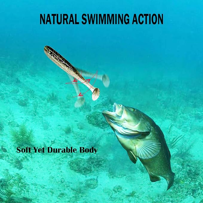 100pcs Paddle Tail Swimbaits Lures, Soft Plastic Fishing Lures Kit, 2.75" Bass Fishing Bait for Freshwater and Saltwater with Box