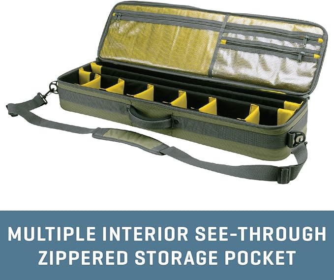 Allen Company Cottonwood Fly Fishing Rod & Gear Bag Case, Hold up to 4 Fishing Rods, Heavy-Duty Honeycomb Frame - Gray/Lime or Olive Green