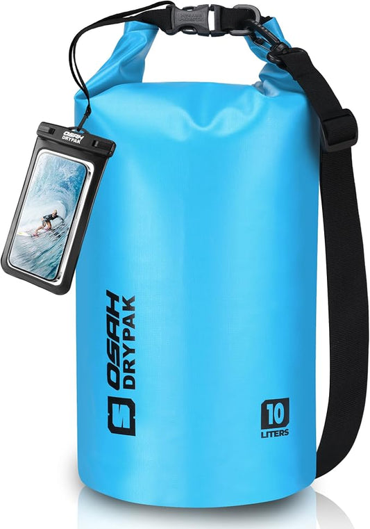 Waterproof Dry Bag, 5L/10L/20L/30L/40L Roll Top Lightweight Storage Backpack with Phone Case for Women & Men, Floating Waterproof Sack for Travel, Swimming, Kayaking, Paddle Board, Camping & Beach