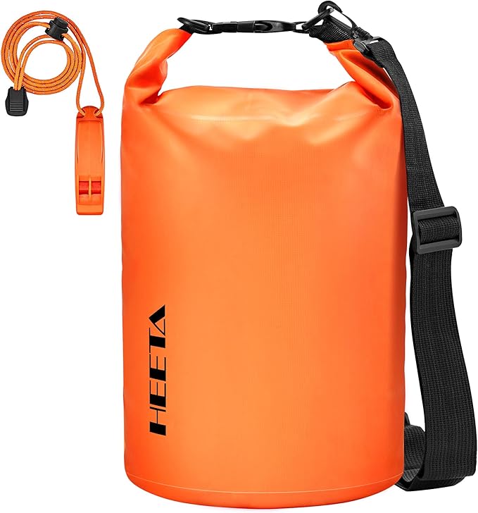 HEETA Waterproof Dry Bag for Women Men, 5L/10L/20L/30L/40L Roll Top Lightweight Dry Storage Bag Backpack with Emergency Whistle for Travel, Kayaking, Boating, Camping, Beach, Cruise Ship Essentials