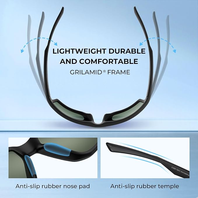 KastKing Osage Polarized Sport Sunglasses for Men and Women, Ideal for Driving Fishing Cycling Running, UV Protection