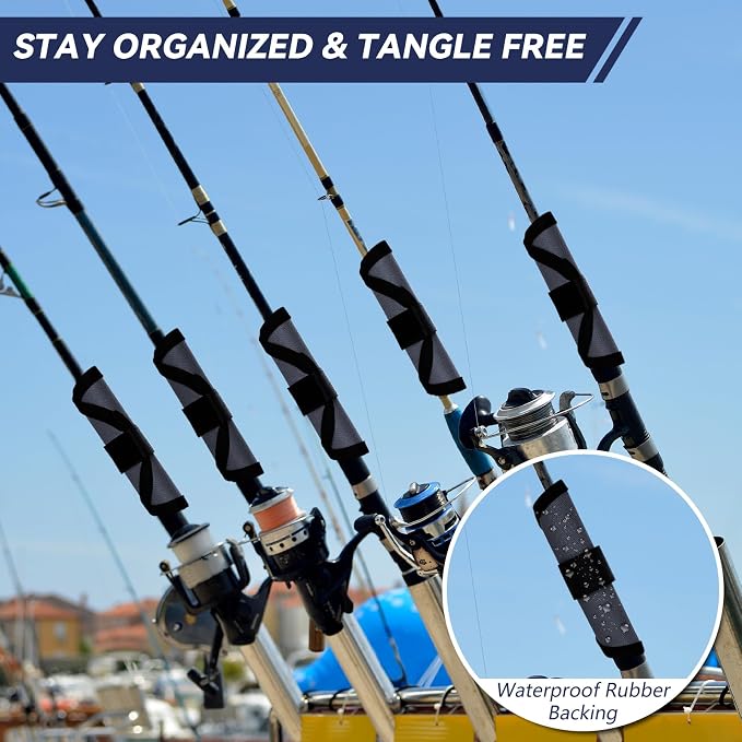 KesaPlan 8 Pack Fishing Lure Covers 6" Lure Wraps for Fishing Rod Hook Cover Bait Storage Protector Easily See Bait Glove to Keep Fishermen Safe(Red)