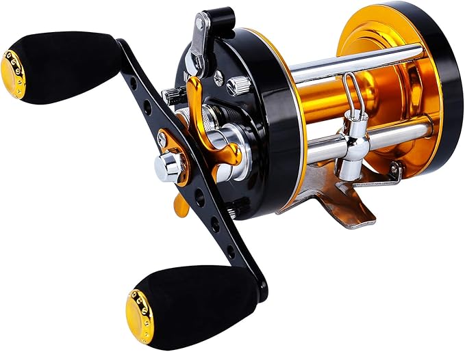 Sougayilang Fishing Reels Round Baitcasting Reel - Conventional Reel - Reinforced Metal Body and Supreme Star Drag