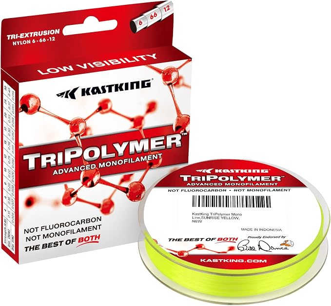 KastKing TriPolymer Advanced Monofilament Fishing Line, Low Light Refraction, Super Smooth, Highly Abrasion Resistant, Triple Cross Head Extrusion Process Fishing Line