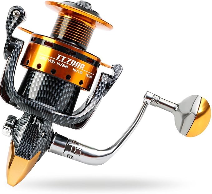 Burning Shark Fishing Reels- 12+1 BB, Light and Smooth Spinning Reels, Powerful Carbon Fiber Drag, Saltwater and Freshwater Fishing